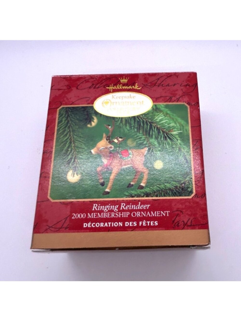 Hallmark Keepsake "Ringing Reindeer" 2000 Membership Ornament Holiday Decoration